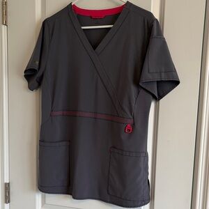 Carhartt Gray and Pink Scrub Top